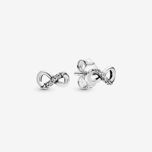 Sparkling Infinity Stud Earrings Pandora Sterling Silver